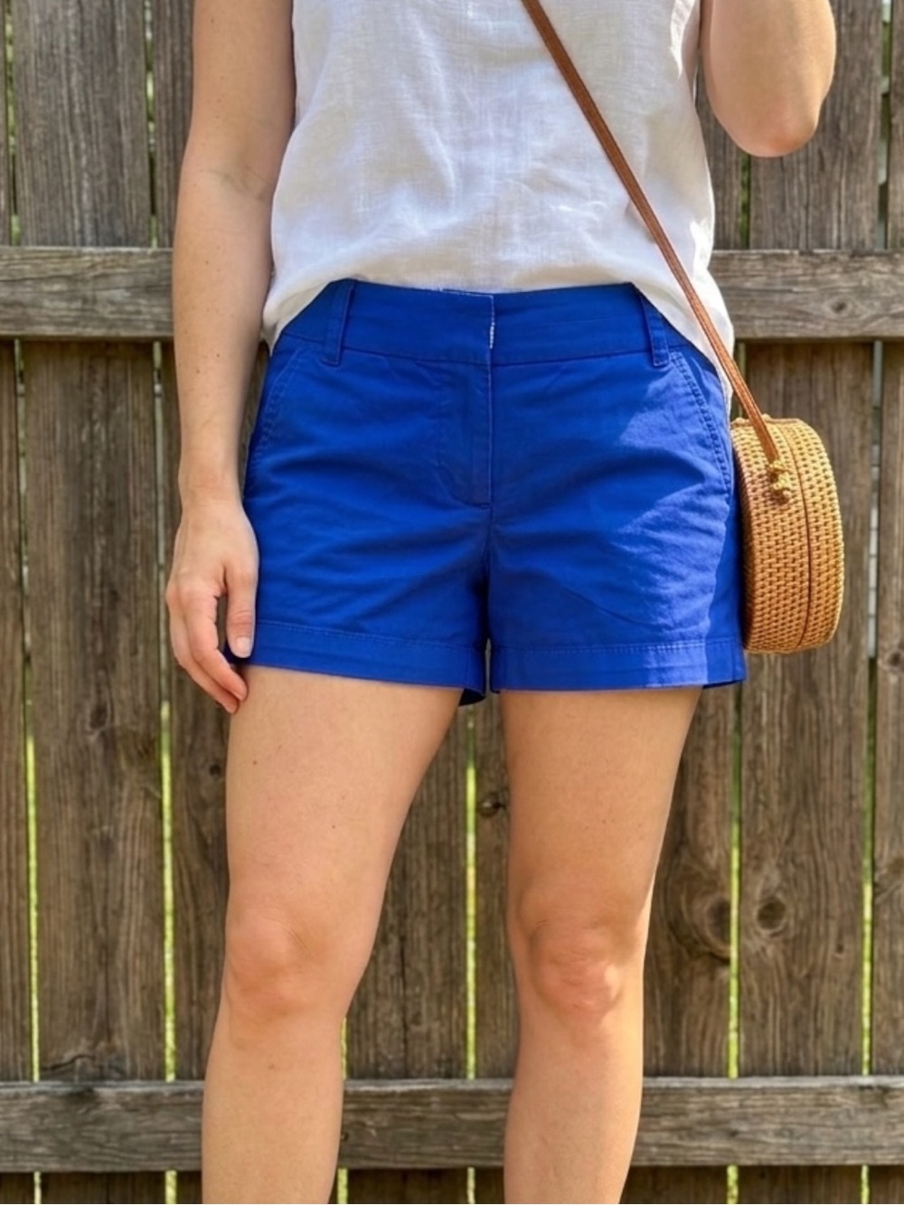 J.Crew Broken-In Chino Shorts Size 00 Royal Blue 3" Inseam Cotton